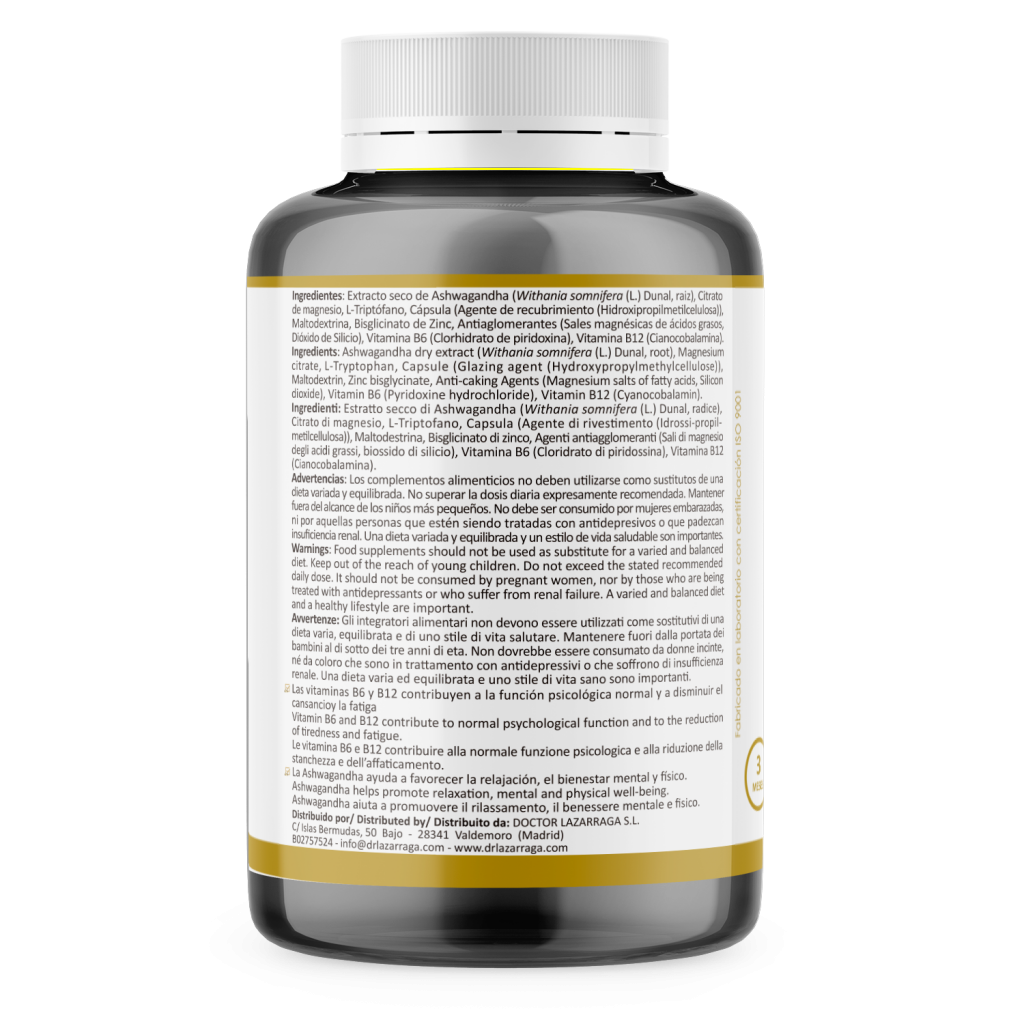 Lazarraga Ashwagandha, Triptófano y...